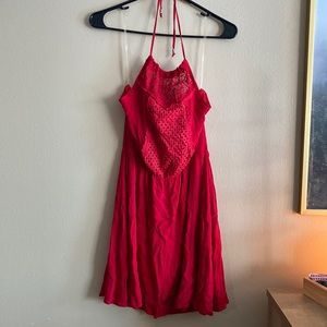 Open back knee length dress